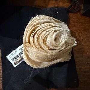 J.Crew ivory, Rose , silk rosette, brooch pin or hair clip new